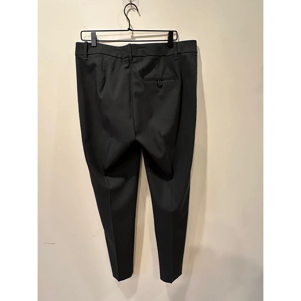 Vince Classic Black Career Pants Women's 12 Wool Stretch Ankle Trousers Highrise